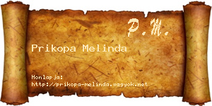 Prikopa Melinda névjegykártya